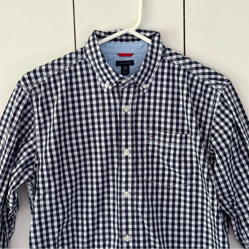 Tommy Hilfiger Plaid Button-Up Shirt Sz Boys XL Preppy Heritage